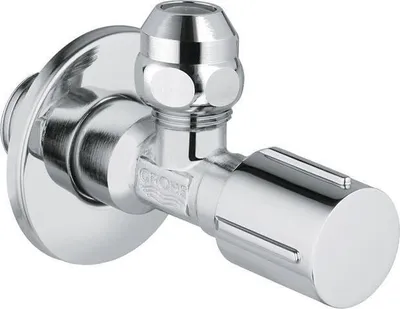 Produktbild von Grohe Eckventil 22037 1/2x3/8" Rosette Metallgriff Quetschverschr. 10mm chrom, 1 Stk.