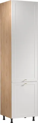 Produktbild von Kühlumbauschrank 60 cm mit 2 Türen küchenmöbel Küchenblock, Sorento D60ZLN Weiß/Sonoma Eiche