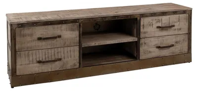 Immagine prodotto di MASSIVMOEBEL24 | mobile TV in legno di Mango 180x40x60 marrone laccato HEAVY INDUSTRY #239