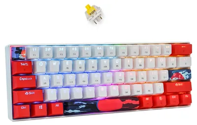 Image de Clavier de jeu sans fil, format 60%, mécanique, disposition QWERTY américaine, rétroéclairage RGB, compact, mini-clavier Bluetooth