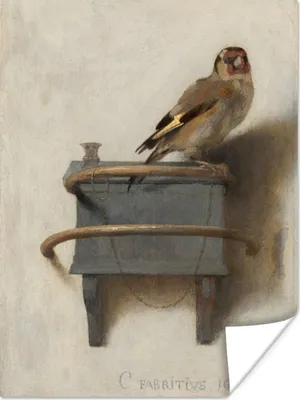 Produktbild von MuchoWow® Poster Der Stieglitz - Alter Meister - Carel Fabritius 90x120 cm - Wohnzimmer