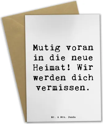 Produktbild von Mr. & Mrs. Panda Beileidskarte Spruch Umzug in eine neue Stadt - Weiß - Geschenk, hochzeitskarten, weihnachtskarten, Zuversicht, Stärke, osterkarten, Vertrauem, Trost