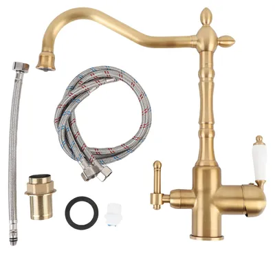 Produktbild von Badezimmer-Wasserhahn, Messing, drehbar, 2 Griffe, antikes Waschbecken, Mischbatterie für Toilette, Waschtisch