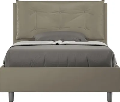 Produktbild von ITYHOME - Gepolstertes Bett mit Bettkasten 120x200 mit Kunstlederbezug Cappuccino Annalisa Large
