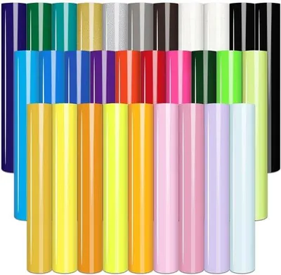 Produktbild von Famanu Transferfolie Set für Textilien - 30 bunte HTV Vinylblätter