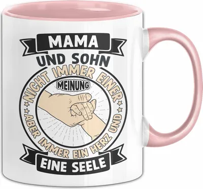 Produktbild von Mama Und Sohn Tasse Geschenk Muttertag Geschenkidee Von Sohn An Mutter (Rosa)