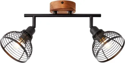 Produktbild von Brilliant Deckenleuchte Avia Schwarz/Holz 38cm max. 2 x 40W E14 schwenkbar