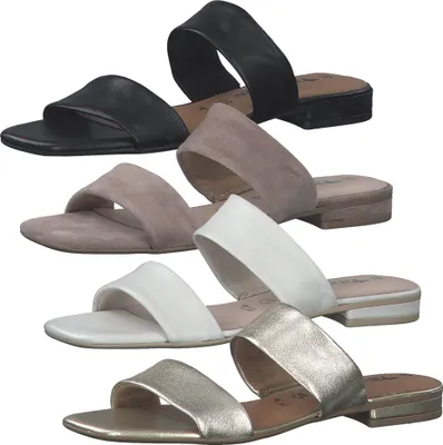 Produktbild von Tamaris Damen Pantolette Leder zwei Riemen Karree 1-27110-20, Größe:39 EU, Farbe:Grau