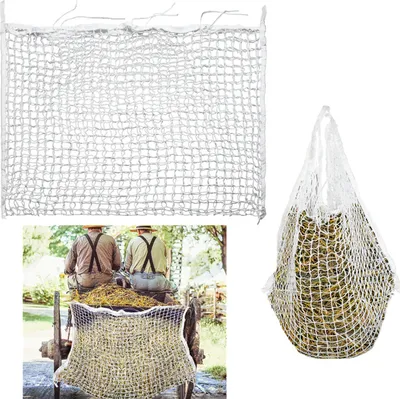 Image de Jiubiaz Filet à foin Râtelier à foin Filet à occupation Sac à foin Filet à nourriture, chevaux mailles extra serrées 3cm Filet 1 pièce 160 x 100cm