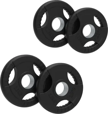 Produktbild von 7,5 kg Olympische Hantelscheiben mit Tri-Grip-Griffen – Schwarz