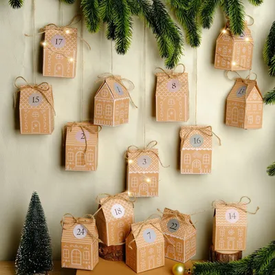 Produktbild von DIY-Adventskalender mit 24 Lebkuchenhäuschen