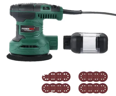 Produktbild von Elektrischer Exzenterschleifer, 300W Leistung, 125mm Schleifpad, 7000-13000 U/min Geschwindigkeit, 2mm Exzenterdurchmesser, variable Geschwindigkeitsfunktion