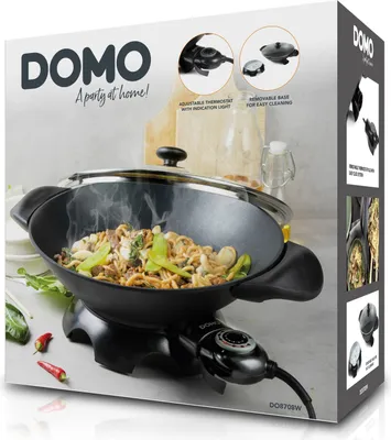 Immagine prodotto di Wok elettrico 5,5l 1800w nero Domo DO.8708