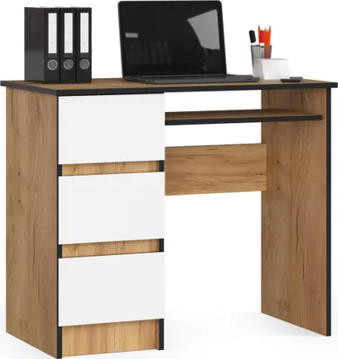 Obrázek produktu pro AKORD Furniture Factory IP0PBIUCRABIA009, Přímý, Obdélníkový tvar, Matný, Bílá, Barva dubu, 3 zásuvka/zásuvek, 500 mm