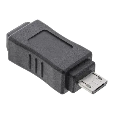 Produktbild von InLine Micro-USB Adapter, Micro-B Stecker an Mini USB 5-pol Buchse, Mini-USB B, Micro-USB B, Schwarz