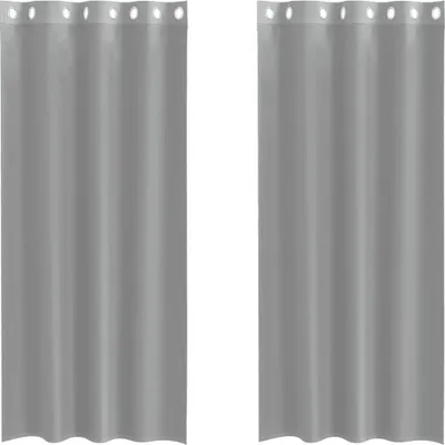 Produktbild von vidaXL Voile Vorhänge mit Ösen 2 Stk. Hellgrau 140x225 cm