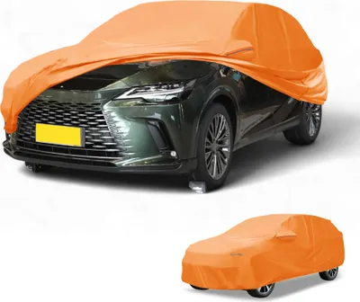 Produktbild von Autoabdeckung Wasserdicht Alle Wetter Automobil Au?en Anti-UV Sonne Regen Schutz Vollst?ndige Au?enabdeckung fš¹r Lexus RX 210D-PU Orange mit Reflektierenden Streifen