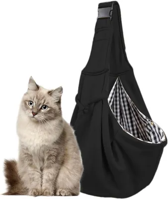 Immagine prodotto di Trasportino per cani e gatti - Borsa trasportino per animali domestici - Trasporto sicuro - Design senza mani - 26,5 x 23,6 x 10,8 cm - Nero
