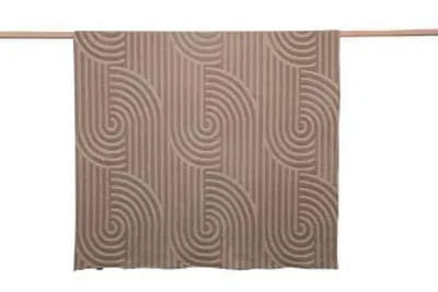Produktbild von David Fussenegger Wohndecke Plaid Riga 'Gebogene Linien' 150 x 200 cm Sand - Braun