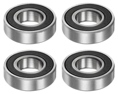 Immagine prodotto di Cuscinetti a sfera 6002-2RS, 15x32x9 mm, Acciaio al carbonio ad alta resistenza, doppia tenuta, grado di precisione Z2, confezione da 4 pezzi