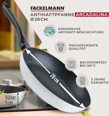 Image de Fackelmann Arcadalina 28cm Poêle antiadhésive Aluminium recyclé de haute qualité, poignée ergonomique, pour tous les types de cuisinières y compris l'induction