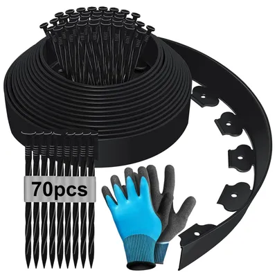 Productafbeelding van Elzusha - 15 m Flexibele Plastic Tuinrand met Grondankers en Handschoenen