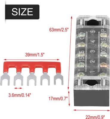Produktbild von 5pcs 5 Positionen Drahtbarrierenblock, sicherer Dual -Reihen -Schraubanschlussstreifen für kleine Holzarbeiten, Garagen, Tische usw.