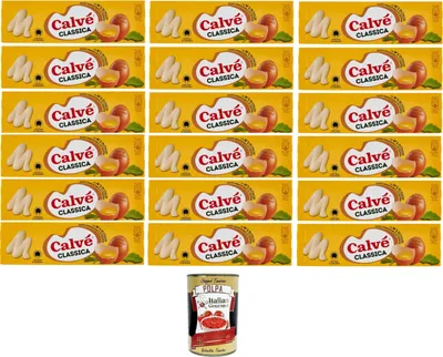 Produktbild von Calvé Calve Klassik Mayonnaise mayonaise Soße Sauce Mayo Imbiss Fritten 18x 150ml + Italian Gourmet polpa 400gr