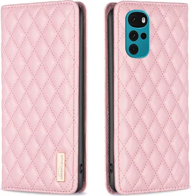 Produktbild von Moto G22 Hülle, Elegant Bookstyle Flip Leder Kartenfächer Schutzhülle mit Ständer für Motorola Moto G22 Pink