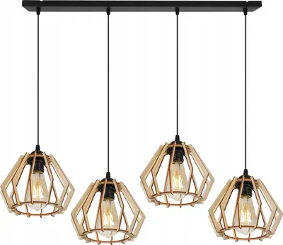 Image de Suspension moderne en bois avec éclairage LED
