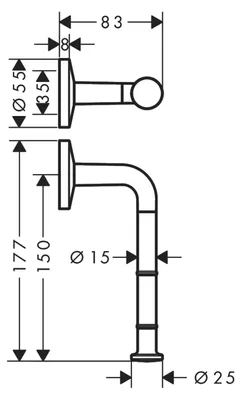 Obrázok produktu pre hansgrohe AXOR UNIVERSAL Kruhový držiak na toaletný papier, 42856310