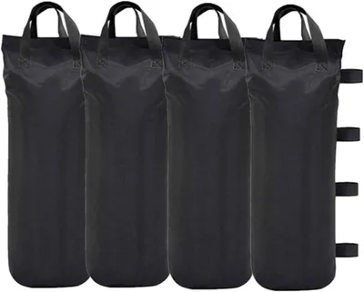 Image de Lot de 4 sacs de lest, en tissu Oxford 800D, de couleur noire, pour stabiliser les structures de tente lors d'événements
