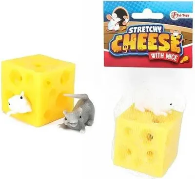 Produktbild von Toi-Toys - Dehnbarer Hüpf-Käse mit 2 Mäusen Kinderspielzeug