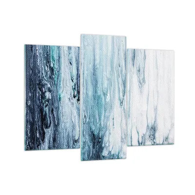 Produktbild von Bilder auf glas - 3 Teile - Abstraktion Prellung Blau - 130x100cm - Glasbilder - Wandbilder - Bilder - Wanddekoration aus Glas - Glas Bilder - Wandbild auf Glas - GCB130x100-4380