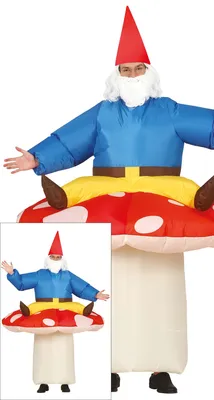 Immagine prodotto di Costume da nano gonfiabile da fungo per adulti, colore: nero