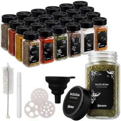 Produktbild von Set mit 24 Gewürzgläsern, schwarz