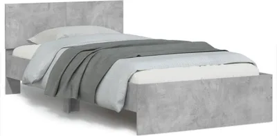 Produktbild von vidaXL Bettgestell mit Kopfteil Betongrau 100x200 cm Holzwerkstoff