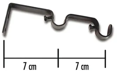 Produktbild von Gardinia Doppelträger Memphis Ø 16 mm, schwarz, 2-er Pack