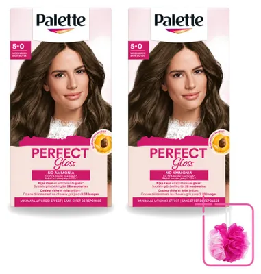 Produktbild von 2 x Palette Perfect Gloss Auswaschbare Haartönung 5 Mittelbraun - Sparpackung - 2 Stücke