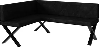 Produktbild von MEBLINI Eckbank für Esszimmer - Küchenbank - Essecke - Sitzecke Küche - ERIC - X-Beine 128x168x87cm Links - Graphit Samt