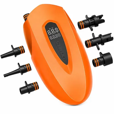 Produktbild von 20 PSI Elektrische Stand Up Paddle Pumpe, 12000mAh Akku, Doppelstufe, digital, LED, Auf-/Abpumpfunktion, für SUP Boards und Outdoor