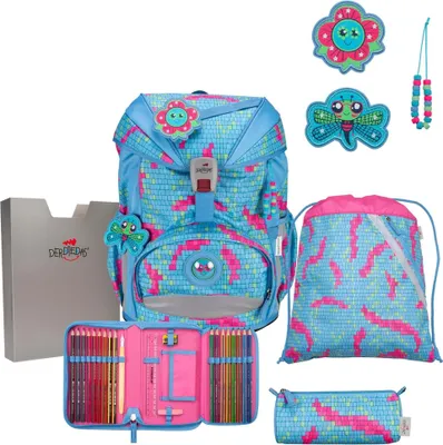 Produktbild von DerDieDas ErgoFlex Light Happy Pixel Schulrucksack 5tlg.