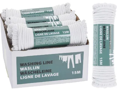 Zdjęcie produktu dla Basic Clothesline Poliester 15M Biały