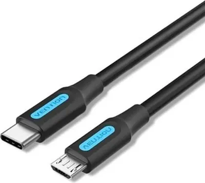 Produktbild von Vention COVBD, 0,5 m, Micro-USB B, USB C, USB 2.0, 0,48 Gbit/s, Schwarz