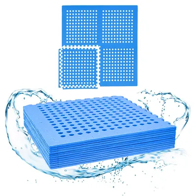Immagine prodotto di Meisterhome ® Tappetino per piscina Tappetino per piscina 9 pezzi - spessore 1 cm - 2,25 m² - Tappetino di protezione per piscina - piscina per bambini - Fodera per pavimento Tappetino per piscina Sottostrato per piscina Protezione per pavimento Tappetino fitness blu