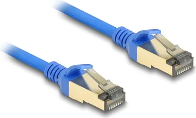 Produktbild von Delock RJ45 Netzwerkkabel Cat.8.1 F/FTP Slim 1 m blau