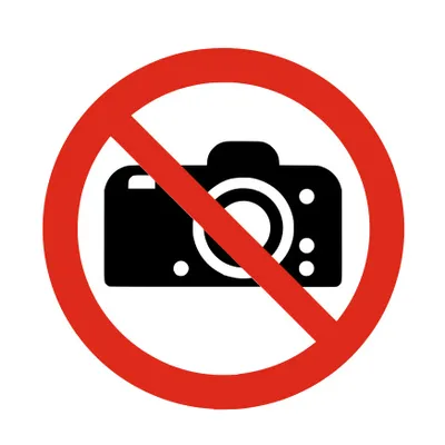 Immagine prodotto di Cartello o cartello per porta in alluminio CombiCraft È vietata la fotografia. Con simbolo ISO 7010 P029 Ø75 mm e nastro adesivo sul retro