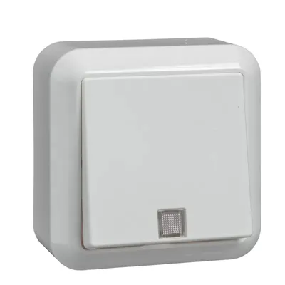 Image de Bouton-poussoir apparent ELSO 382114, lumineux, blanc pur, borne à enficher
