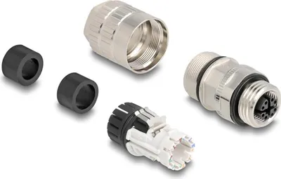 Produktbild von Delock M12 Buchse 8 Pin X-kodiert feldkonfektionierbar Cat.6A (86056)