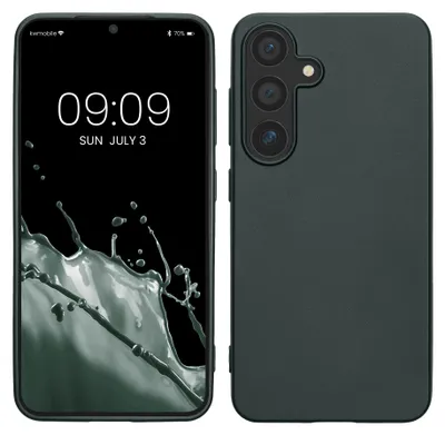 Produktbild von kwmobile Handyhülle für Samsung Galaxy S25 Hülle - Silikon Case metallisch schimmernd - Schutzhülle Cover - Metallic Petrol